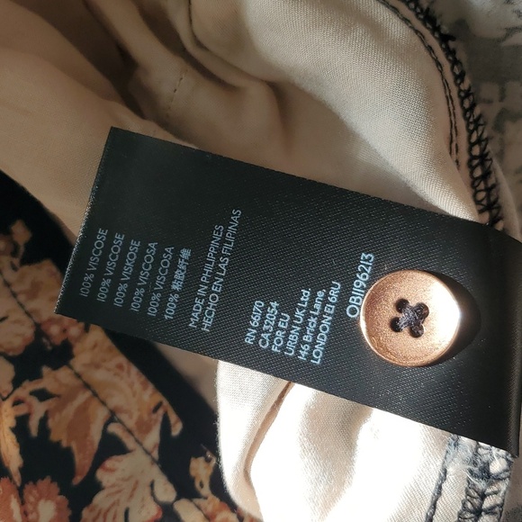 Anthropologie Tan Floral Black Jogger Ankle Pants Women's Size 14 XLarge - Picture 12 of 12